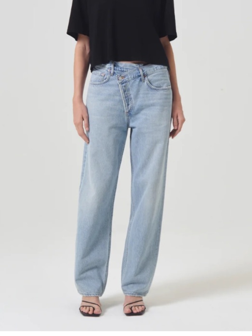 Agolde Criss Cross Upsize Relaxed Straight Jeans Size 26 Wired Light A097-1604